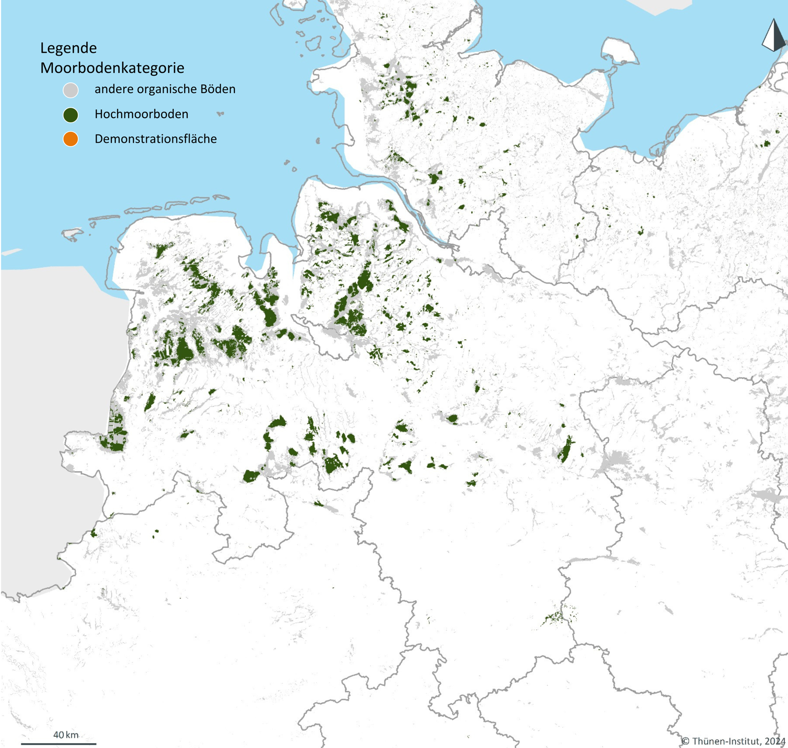 Quelle: nach Wittnebel et al. (2023) Aktualisierte Kulisse organischer Böden in Deutschland. Thünen Working Paper 212. DOI: 10.3220/WP1683180852000 Quelle: nach Wittnebel et al. (2023) Aktualisierte Kulisse organischer Böden in Deutschland. Thünen Working Paper 212. DOI: 10.3220/WP1683180852000